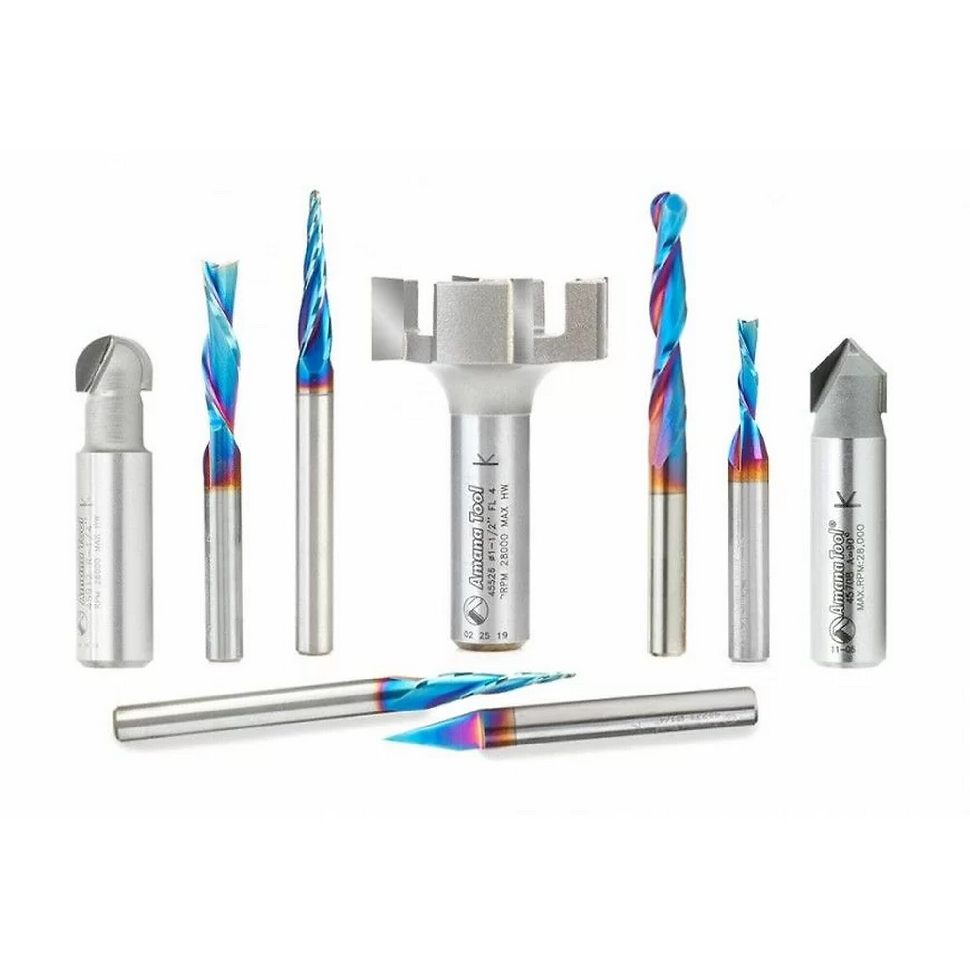 Axiom, Axiom CNC Bit Set (9pc) by Amana Tool AR Series, Horsepower 0 Amps 0 Model# ABS900